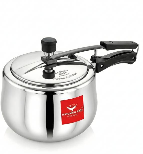 BLOOMING BIRDS Triply Stainless Steel 3 L Inner Lid Induction Bottom Pressure Cooker