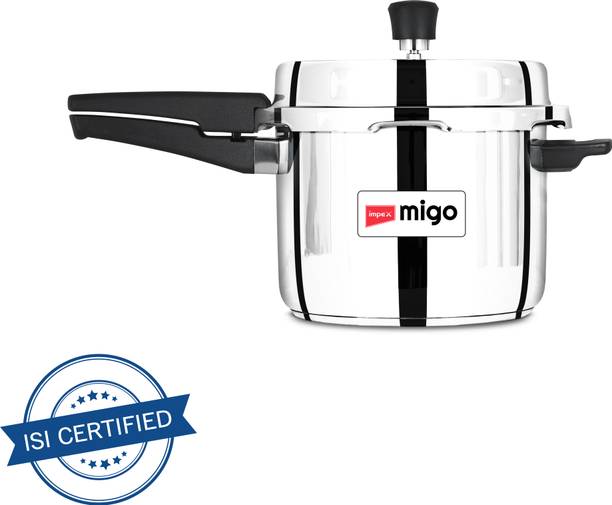 IMPEX Migo SS Pressure cooker IFC 5 SS 5 L इंडक्शन बॉटम प्रेशर कुकर