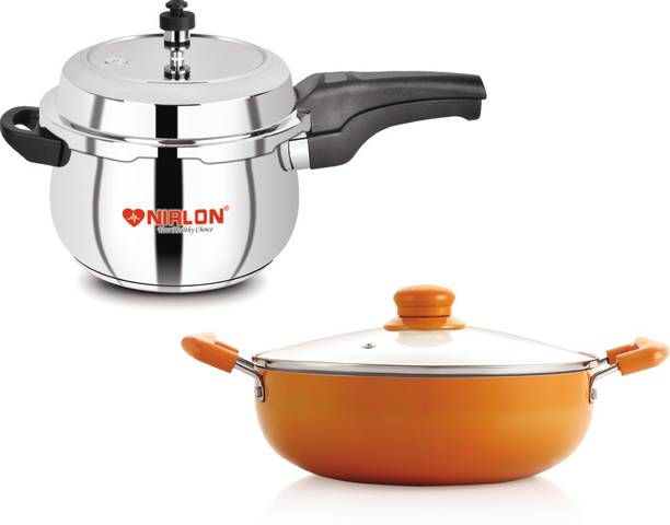 NIRLON 2.25 L, 3 L Outer Lid Induction Bottom Pressure Cooker
