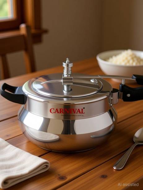 CARNIVAL Aluminium Desire Model Inner Lid Pressure Cooker 5.5 Ltr Pure Virgin Aluminium 5.5 L Inner Lid Pressure Cooker
