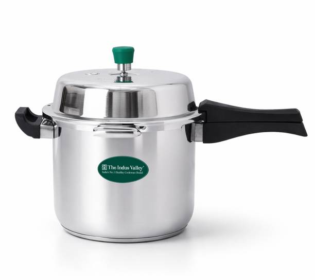 The Indus Valley Stainless Steel Outer Lid Pressure Cooker 8 L Outer Lid Induction Bottom Pressure Cooker