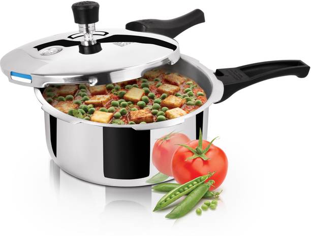 MILTON Pro Cook Tri Ply Pressure Cooker With Outer Lid, Silver 1.5 L Outer Lid Pressure Cooker