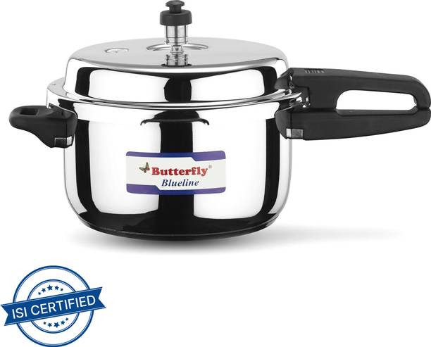 Butterfly present Blueline 3 liter capacity stainless steel 3 L Outer Lid Induction Bottom Pressure Cooker