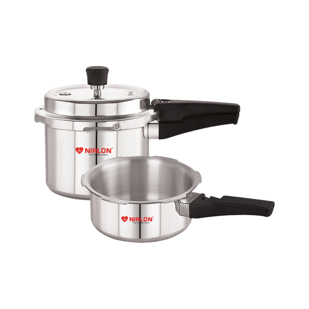 NIRLON 2 L, 3 L Outer Lid Induction Bottom Pressure Cooker