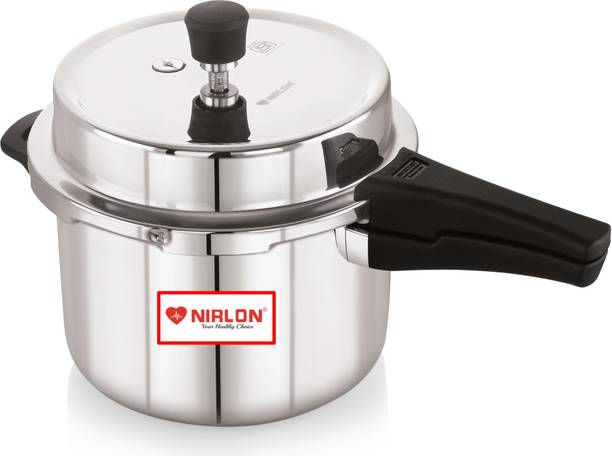 NIRLON Induction & Gas Stove Compatible Outer Lid Stainless Steel Pressure Cooker 5 L Outer Lid Induction Bottom Pressure Cooker