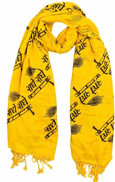 SHRIE RADHA STOLE Radhe Radhe Printed Religious Stole for Men & Women SILK BLEND Chasuble and Stole