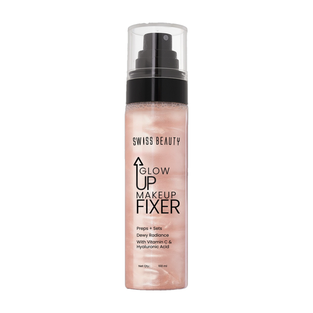 SWISS BEAUTY Glow Up Makeup Fixer Spray | Prep & Set | Dewy Radiance | Vitamin C Primer  - 100 ml
