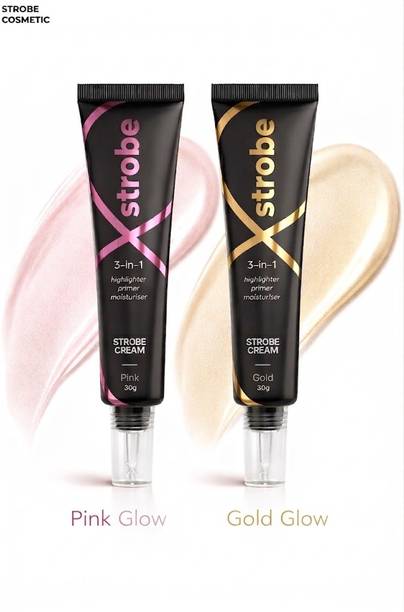 FROSTED COSMETIC GlowX 3-in-1 Strobe Cream (Pink & Gold) Primer  - 60 ml