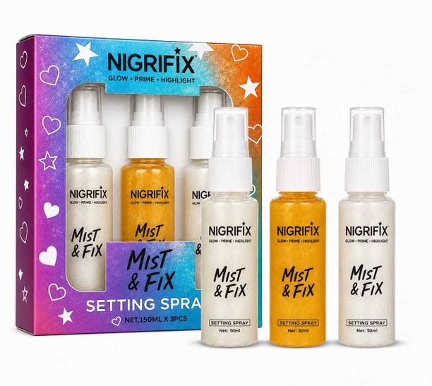 NIGRIFIX Mist & Fix Setting Spray, Long Lasting Makeup Hold, Hydrating & Lightweight Primer  - 150 ml