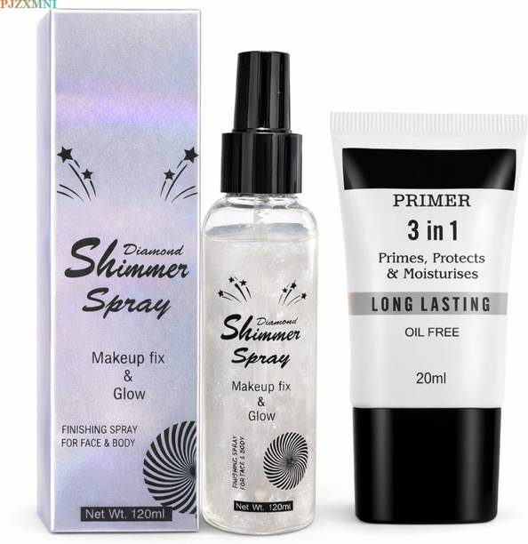 PJZXMNI Makeup Fixer Shimmer Spray And Waterproof Primer For Radiant Face Primer  - 120 ml