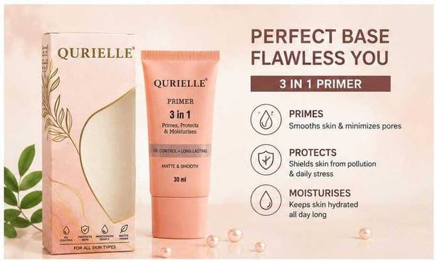 Qurielle 3-in-1 Primer | Oil Control | Long Lasting | Matte Finish | 30ml Primer  - 30 ml