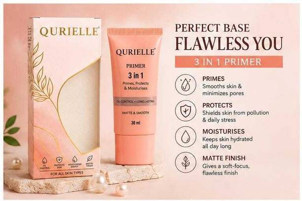 Qurielle 3-in-1 Primer | Oil Control | Long Lasting | Matte Finish| 30ml Primer  - 30 ml