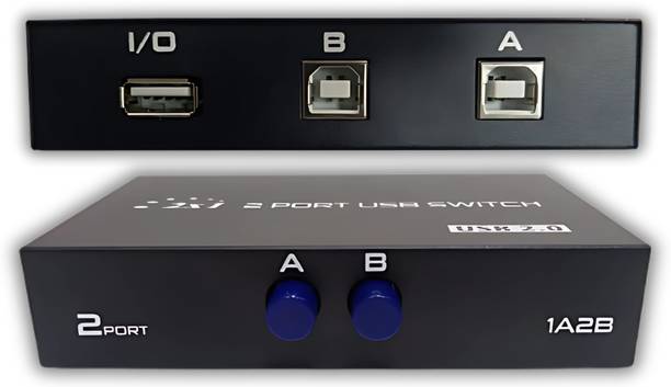 Octec 2x1 2-Port USB 2.0 Switch Hub USB Sharing Switch for Printers Ethernet Print Server