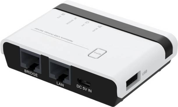 microware USB Wireless Print Server, WiFi Print Server with 10/100Mbps LAN/Bridge, 480Mbps Ethernet, Wireless Print Server