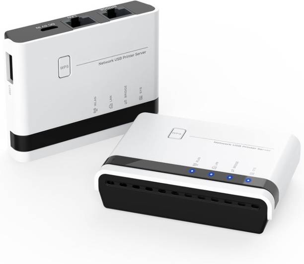 microware Wavlink WL-NU516U1 Wireless USB Network Printer Server with Two Ethernet Ports Ethernet, Wireless Print Server