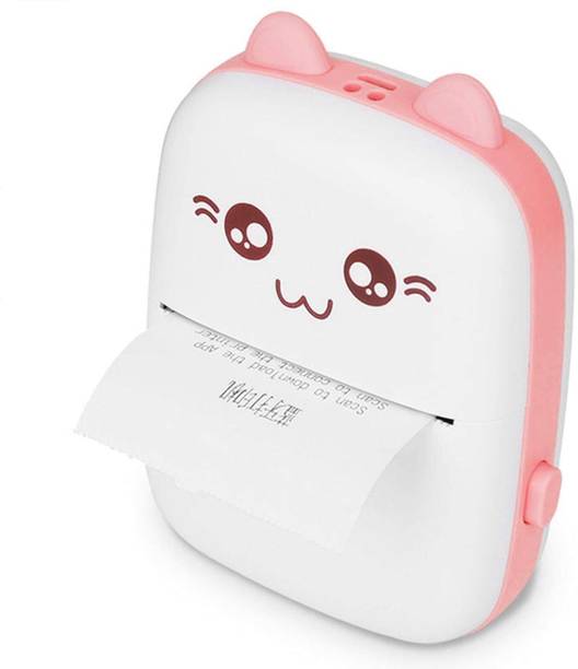 TECHEL Mini Printer, Fast Paper Output Self-Adhesive for3 ROOL (Pink)FDG5 Multi-function Monochrome Label Printer
