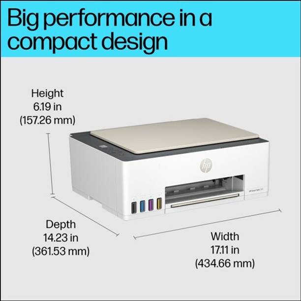 HP Smart Tank All in One 523 Multi-function Color Ink Tank Printer (Borderless Printing) for Print/Copy/Scan with Up to 4000 pages of Black or 6000 pages of color ink in the…