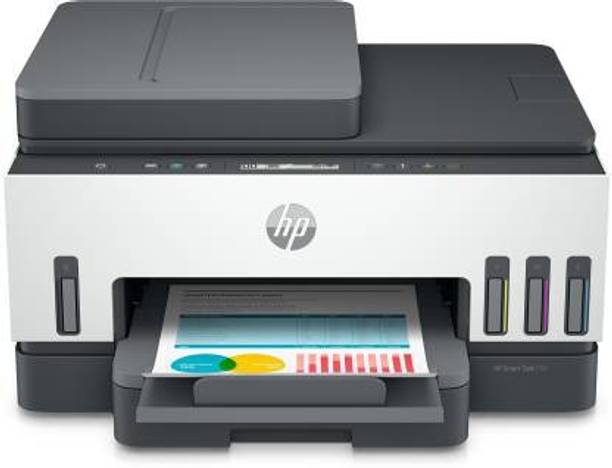 HP Black Smart Tank 750 Multi-function Color Inkjet Printer for Print, Scan & Copy Multi-function WiFi Color Ink Tank Printer  (White, Grey, 1 Ink Bottle Included)