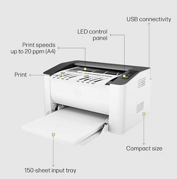 HP Laser 1008A USB, Duplex, Compact for Home & Small Office Single Function Monochrome Laser Printer