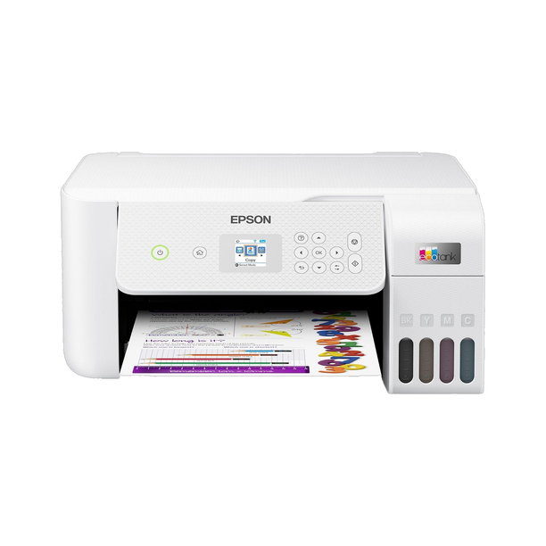 Epson Eco L3266 Multi-function WiFi Color Ink Tank Printer with Voice Activated Printing Google Assistant and Alexa (Color Page Cost: 24 Paise | Black Page Cost: 9 Paise | Borderless Printing) with Micro Piezo Heat Free Technology & 3.6 cm color LCD Screen