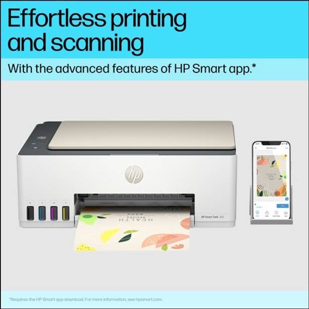 HP Smart Tank All in One 523 Multi-function Color Ink Tank Printer (Borderless Printing) for Print/Copy/Scan with Up to 4000 pages of Black or 6000 pages of color ink in the…