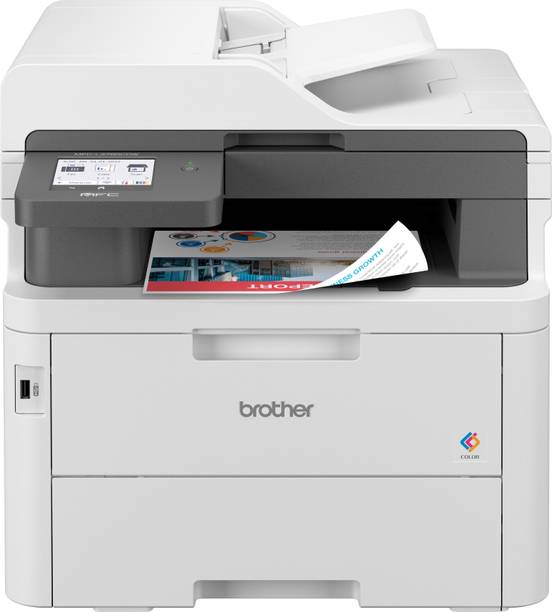 brother MFC-L3760CDW Multi-function WiFi Color Laser Printer for Print/Copy/Scan/Fax with 3.5-inch Touch Screen Display, Auto Duplex Feature, 512MB Memory, ADF, 26 PPM, Free Installation & with Up to 1000 Pages of Black + Color Ink Toner in the box