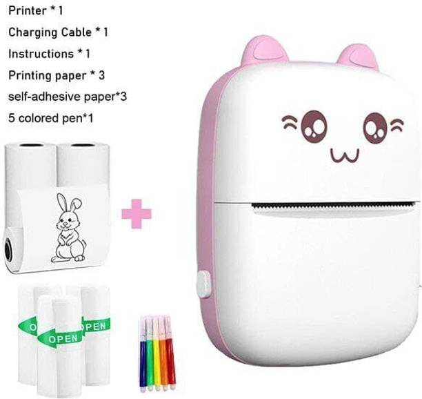 TRYFLY NX01 58mm Receipt + Label Thermal Bluetooth Printer with 1 Pcs Thermal Roll Multi-function Monochrome Thermal Transfer Printer