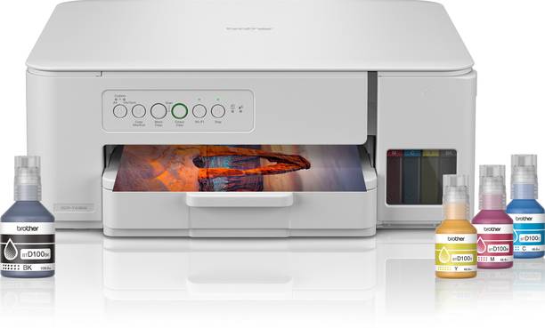 brother DCP-T436W Multi-function WiFi Color Ink Tank Printer (Borderless Printing) for Print/Copy/Scan with 27/11 PPM BK/CL, Print Upto 7.5 K Pages in Black & 5 K in Color Each for(CMY), Best for Home Printing