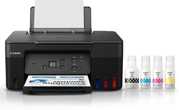 Canon PIXMA MegaTank G2770 Multi-function Color Ink Tank Printer with Black (135 ml) & Color (70 ml) ink bottles