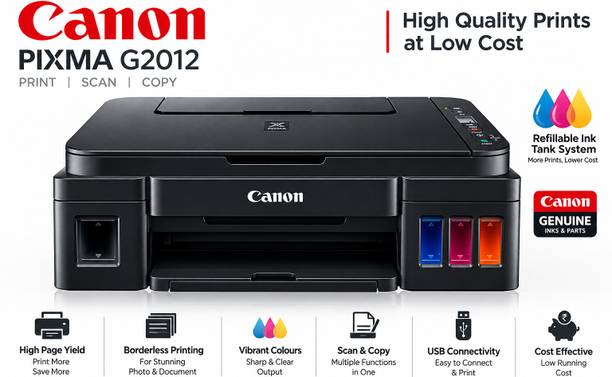 Canon PIXMA G2012 Print Scan Copy Multi-function Color Inkjet Printer