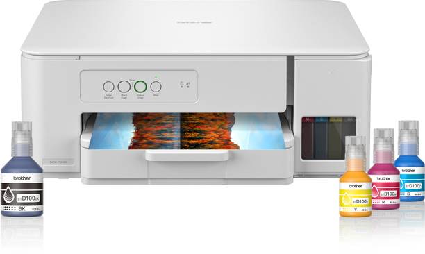 brother DCP-T236 Multi-function Color Ink Tank Printer (Borderless Printing) for Print/Copy/Scan with 27/11 PPM BK/CL, 150 Sheet Paper Tray, Print Upto 7.5K Pages in Black & 5K in Color Each for (CMY), Best for Home Printing