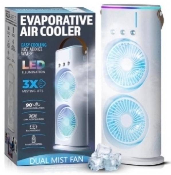 Coolmist Portable Dual Mist Spray Fan | USB Rechargeable Mini Air Cooler 280ml Tank 5.3 GHz AM2 2 Core Processor Designed for Workstation