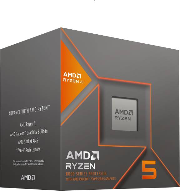 amd Ryzen 5 8600G 4.3 GHz Upto 5 GHz AM5 Socket 6 Cores 12 Threads 6 MB L2 16 MB L3 Desktop Processor