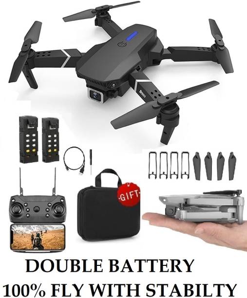 DRONE E88 Pro Dual Camera with FPV WiFi, Smart Gesture Photo, 4K Video, 3D Flips 5.2 GHz AM3+ 2 Core Processor Designed for Workstation