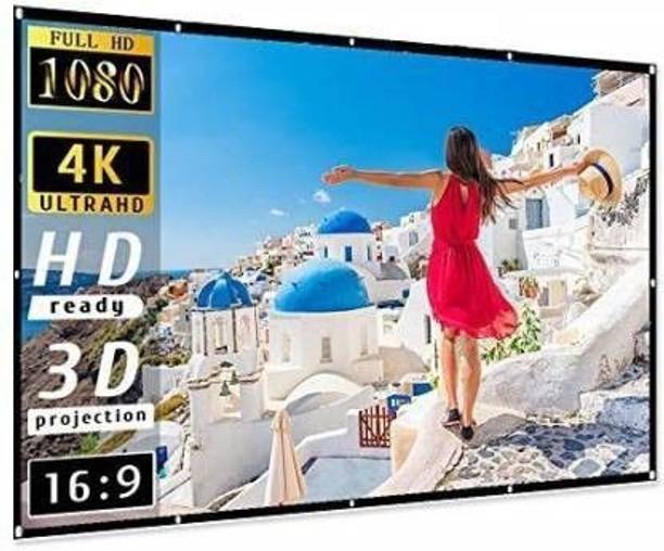 Moiz 100 Inches Diagonal,16:9 Aspect Ratio,87 Inches x 49 Inches, (Width 221 cms x 125 cms Height) 1.2 Gain, Black Coated From Back Side, Supports UHD-3D-4K-8K Technology Universal Eyelets Type Foldable Projector Screen Projector Screen (Width 221 cm x 125 cm Height)