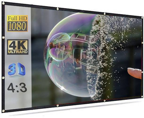 Moiz 120" Inch Projector Screen (Foldable) 8 x 6 Feet 4:3 Ratio 3D UHD Supported Design 121 Projector Screen (Width 244 cm x 183 cm Height)