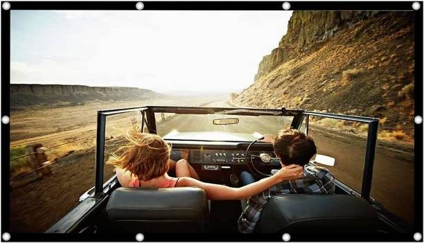 Savsol 50 Inch- 3.7Ft x 2.1Ft Anti-Creased, Foldable Anti-Light,16:9 4K Eyelet HG S+1 Projector Screen (Width 112 cm x 63.5 cm Height)