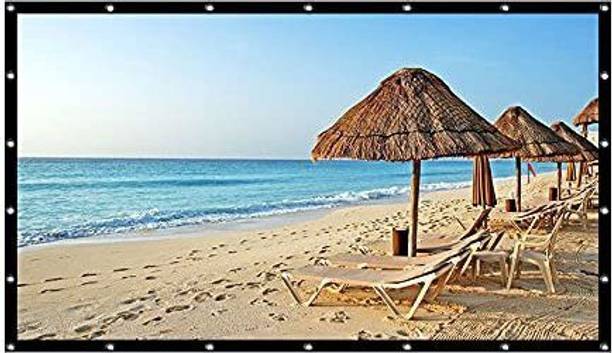 royality 100" Eyelet Projector Screen 16:9 Aspect Ratio, 100" Diagonal, 87 Inches Width x 54 Inches Hight, Black Coated from Back Side, Supports UHD-3D-4K-8K Technology Foldable Projector Screen Projector Screen (Width 221 cm x 125 cm Height)