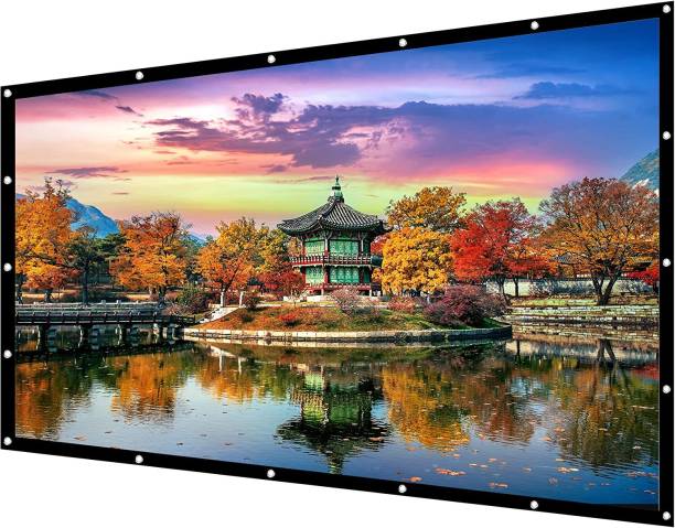 ZIOZY 120 Inch- 9Ft x 5Ft-Anti-Creased-Foldable Anti-Light 16:9 4K Eyelet Full HD 3D Projector Screen (Width 275 cm x 153 cm Height)
