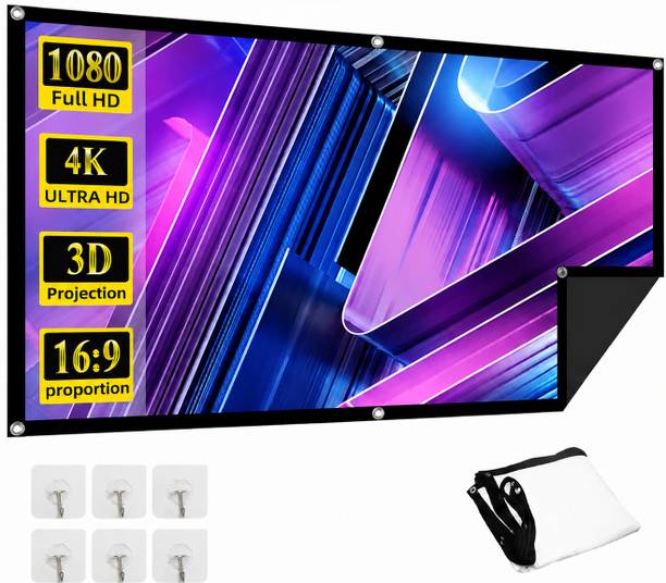 XTECTORVIEW 92 Inch Foldable Projector Screen 16:9 HD 4K 3D Projection, Matte White Fabric Projector Screen (Width 203 cm x 114 cm Height)