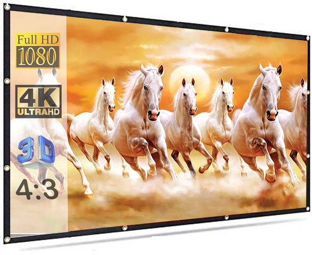 Moiz 150" Inch Projector Screen (Foldable) 10 x 8 Feet 4:3 Ratio 3D UHD Supported Design 119 Projector Screen (Width 305 cm x 244 cm Height)