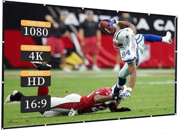 Savsol 50 Inch- 3.7Ft x 2.1Ft Anti-Creased, Foldable Anti-Light,16:9 4K Eyelet HG S+2 Projector Screen (Width 112 cm x 63.5 cm Height)