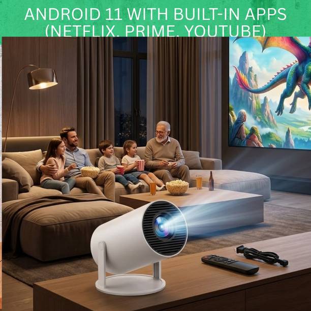 SYARA Projector, 4K 1080P Full HD Projector, WiFi 5G Compatible With Mobile/LaptopF151 (4500 lm / 1 Speaker / Wireless / Remote Controller) Portable Projector