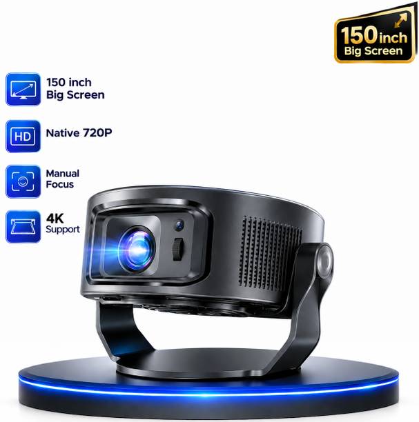 TOPVIEW HY300MAX Smart Android 14 Projector | Native 720P HD | 4K Support | WiFi 6 (6000 lm / 1 Speaker / Wireless / Remote Controller) Portable Projector
