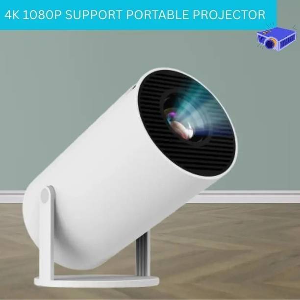 zhirk HY300 Smart Mini Portable Projector WiFi & Bluetooth|180° Rotating Full HD D152 (4800 lm / 1 Speaker / Wireless / Remote Controller) Portable Projector