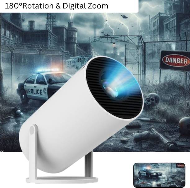 Clairbell Smart Projector for Home 4K Support Rotabable Design withApp Netflix,YouTubeP91 (4500 lm / 1 Speaker / Wireless / Remote Controller) Portable Projector