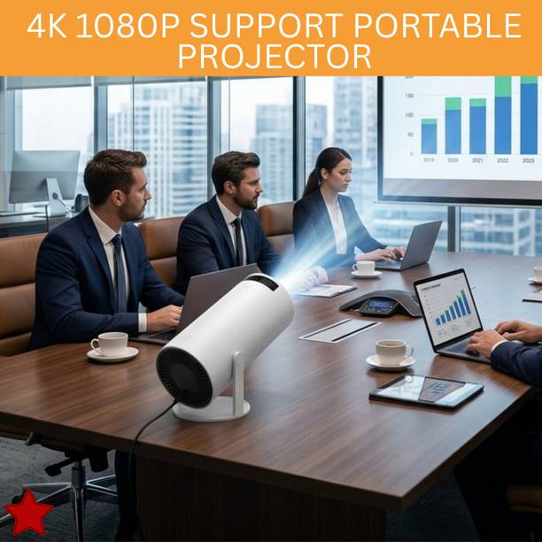SYARA Smart Projector With Wireless Connectivity, Home Theater Cinema ProjectorFF65 (4500 lm / 1 Speaker / Wireless / Remote Controller) Portable Projector