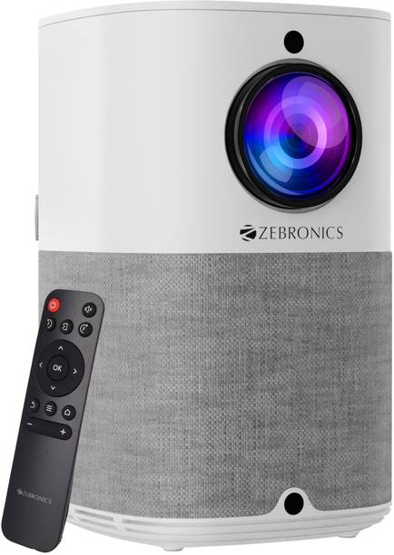 ZEBRONICS Zeb-PixaPlay 14 (3800 lm) Portable 1080p Native with 4K Support, 200 Inch Screen Size, USB, HDMI, AUX, WIFI, Bluetooth, Inbuilt Apps, Miracast, Airplay Dolby Smart LED Projector