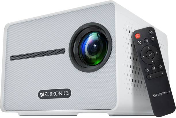 ZEBRONICS Zeb-Pixaplay 20 (3000 lm / 1 Speaker / Wireless / Remote Controller) Portable 1080p FHD with HDMI, USBX2, Aux Out, Bluetooth V5.1 Support, Up to 431cm Screen Size, Built-in Speakers, Compact Design Projector