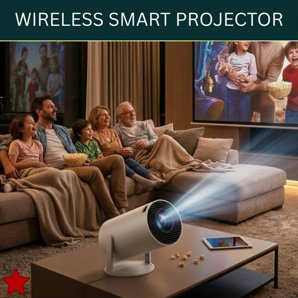 SACRO Smart Projector With Wireless Connectivity, Home Theater Cinema ProjectorAF203 (4500 lm / 1 Speaker / Wireless / Remote Controller) Portable Projector